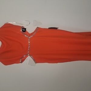 Orange Dress with Silver Accents